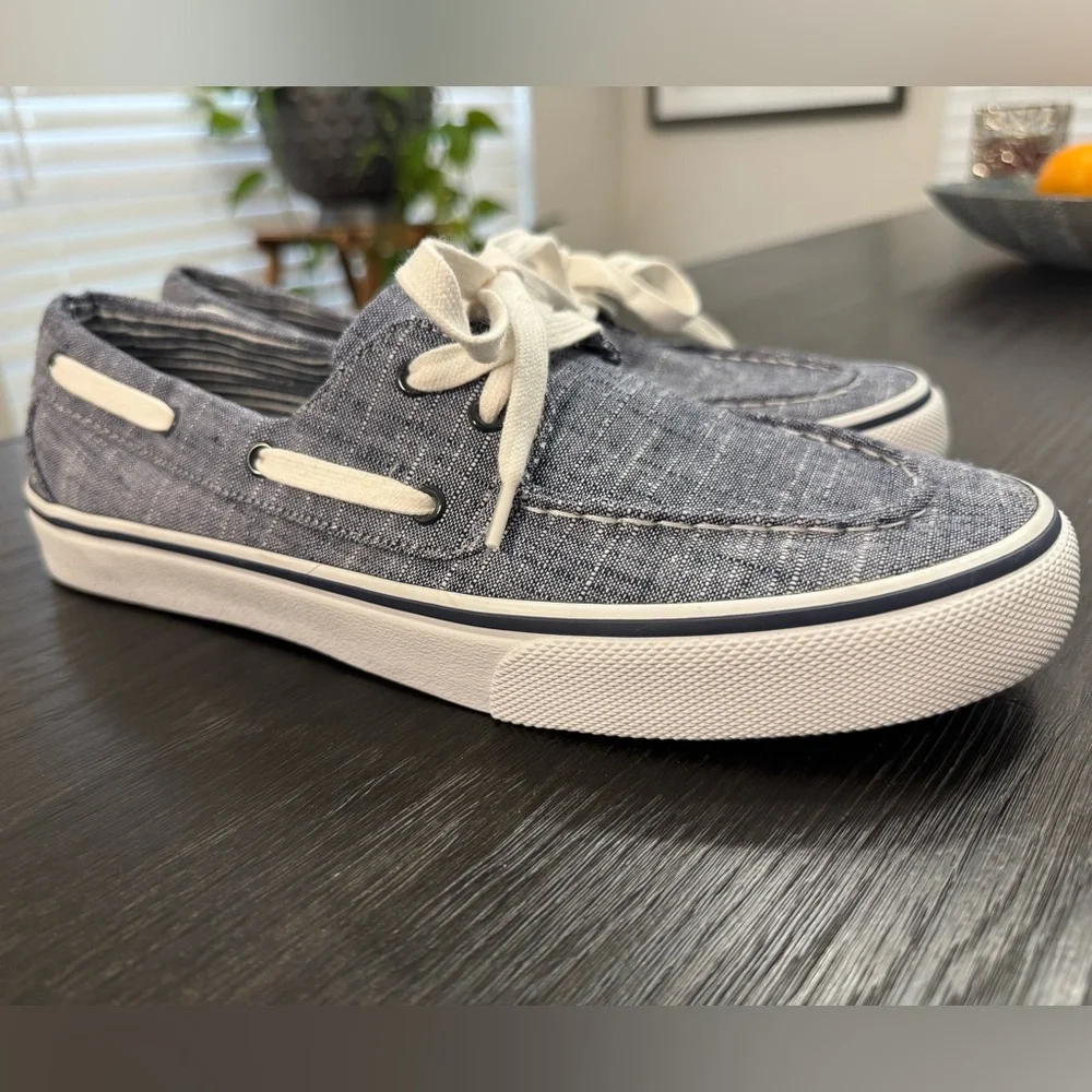 Old Navy Blue and White Boat Shoes with Nautical Design